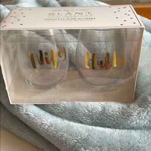 SLANT STEMLESS WINE GLASSES